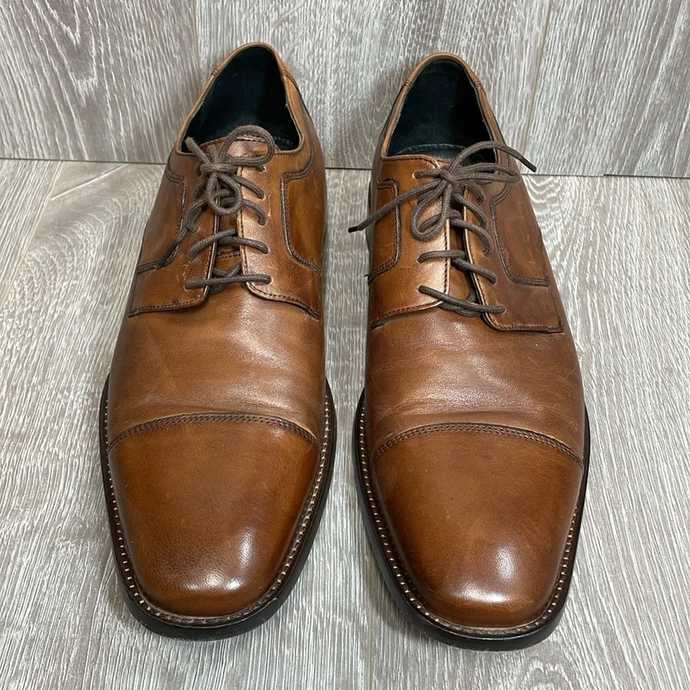 J. Murphy by Johnston & Murphy Leather Novick Cap Toe Lace Up Oxford Shoes 11.5M